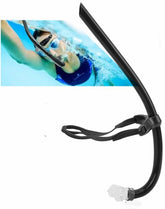 Swimmer Training Snorkel Lap with Head Bracket,Snorkeling Comfortable Mouthpiece One-Way Purge Valve, Easy-Breath Free Diving Snorkel,for Adult Youth